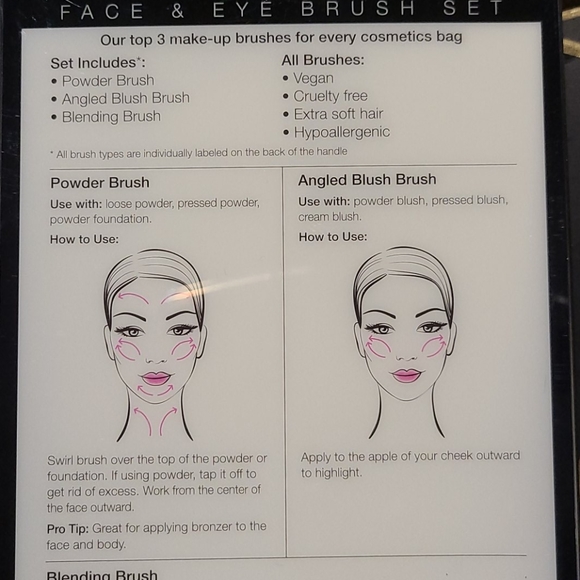 💥4/$20 SWISSCO Precision Beauty 3pc Brush Set - Picture 7 of 8